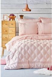 Набор постельное белье с одеялом Karaca Home Carissa pudra, сатин, светло-розовый, 7 предметов (svt-2000022268042)