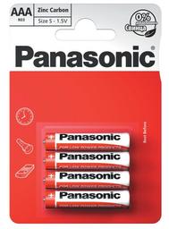 Батарейки мизинчиковые Panasonic 1,5 V ААА Red Zink R03 Zink-Carbon, 4 шт. (R03REL/4BPR)