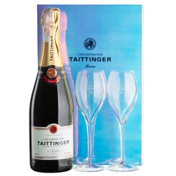 Шампанское Taittinger Brut Reserve, белое, брют, 12,5%, 0,75 л, + 2 бокала (8460)