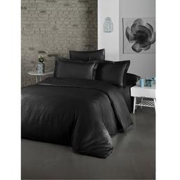 Комплект постільної білизни LightHouse Exclusive Sateen Stripe Lux, сатин, євростандарт, 220x200 см, чорний (2200000550194)