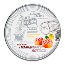 Паштет Ice Storm из лосося, с кусочком лимона 205 г (841806)