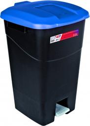 Бак для мусора с педалью Tayg Eco, 60 л, с крышкой, черный с синим (431029)