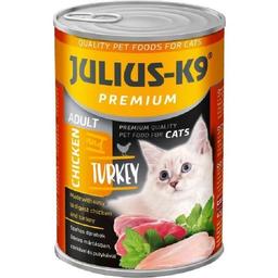 Вологий корм для котів Julius-K9, з куркою та індичкою, 415 г
