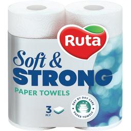 Бумажные полотенца Ruta Soft&Strong, трехслойные, 2 рулона