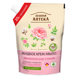 Рідке мило Зелена Аптека Мускатна троянда та бавовна, 460 мл