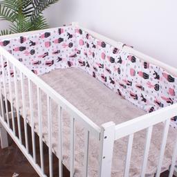 Защитный бортик в кроватку MirSon Kids Time 18-0004 Pink Cactus, белый