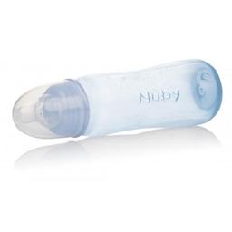 Бутылочка полипропиленовая Nuby, стандартное горлышко, средний поток, 240 мл, голубой, 0+ (1158blu)