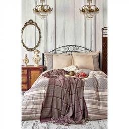 Набор постельного белья с покрывалом Karaca Home Sadra bordo 2020-1, евро, бордовый, 5 предметов (svt-2000022238793)