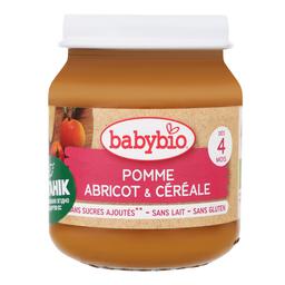 Пюре органічне Babybio з яблука, абрикосу та злаків, 130 г. Термін придатності до 24.04.2024