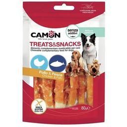 Ласощі для собак Camon Treats & Snacks Смужки риби обгорнуті куркою 80 г