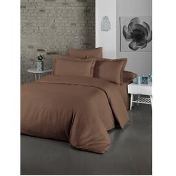Комплект постельного белья LightHouse Exclusive Sateen Stripe Lux, сатин, евростандарт, 220x200 см, шоколадный (2200000550224)