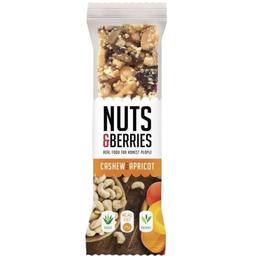 Батончик Nuts & Berries горіховий з кешью та абрикосом органічний 30 г