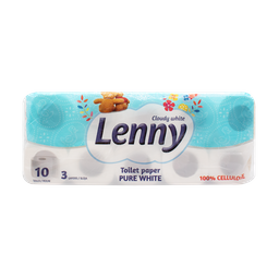 Туалетний папір Lenny, тришаровий, 10 рулонів
