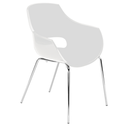 Кресло Papatya Opal, база хром, матовый белый (817042)