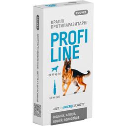 Краплі на холку для собак ProVET Profiline від зовнішніх паразитів, від 20 до 40 кг, 4 піпетки по 3 мл