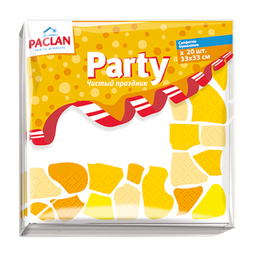 Тришарові паперові серветки Paclan Free Time Party, 20 шт.