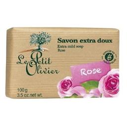 Мыло экстранежное Le Petit Olivier 100% vegetal oils soap, роза, 2х100 г (3549620005042)