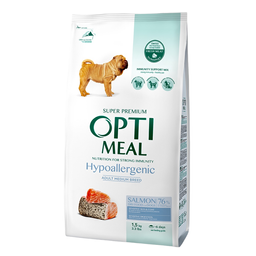 Сухий гіпоалергенний корм для дорослих собак середніх порід Optimeal, лосось, 1,5 кг (B1720701)