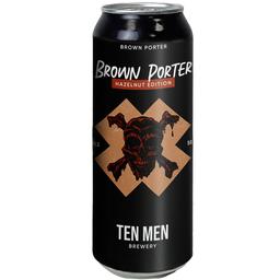 Пиво Ten Men Brewery Brown Porter Hazelnut Edition, полутемное, 5,7%, ж/б, 0,5 л