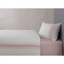 Комплект постельного белья Buldans Elisa Gul Kurusu, розово-белый, 4 предмета (svt-2000022272025)