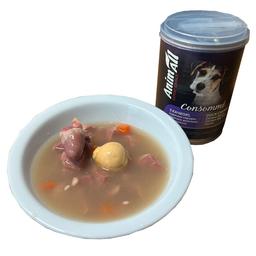 Вологий корм для собак AnimAll консоме з качкою, курячим серцем і курячим жовтком 375 г