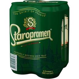 Пиво Staropramen, світле, 4,2%, з/б, 1,92 л (4 шт. по 0,5 л)