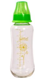 Скляна пляшечка для годування Lindo Next to Nature, вигнута, 250 мл, зелений (Pk 1010 зел)