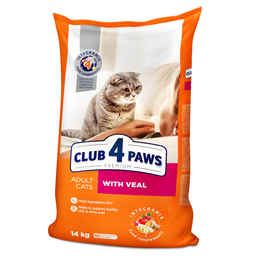 Сухой корм для кошек Club 4 Paws Premium, телятина,14 кг (B4630801)