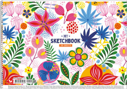 Альбом для рисования Школярик Роспись из разноцветных цветов и листьев, 30 листов (PB-SC-030-515)