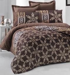 Комплект постельного белья Victoria Sateen Alisa, сатин, евростандарт, 220х200 см, коричневый (2200000541628)