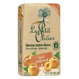 Мыло экстранежное Le Petit Olivier 100% vegetal oils soap, абрикос, молоко, 250 г (3549620005615)