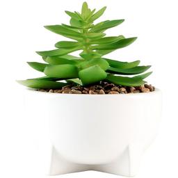 Горщик зі штучною рослиною МВМ My Home, 12 см, білий (DH-FLOWERS-14 S GREEN/WHITE)