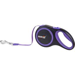 Поводок-рулетка для собак AnimAl, 25 кг, 5 м, фиолетово-черный