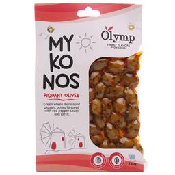 Оливки Olymp Mykonos зеленые острый перец и травы 250 г (810453)