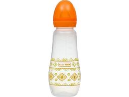Бутылочка для кормления Baby Team, с силиконовой соской, 300 мл, оранжевый (1415_оранжевый)