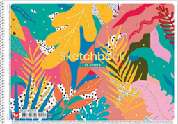 Альбом для малювання Школярик Кольорове листя на рожевому фоні, 30 листів (PB-SC-030-519)