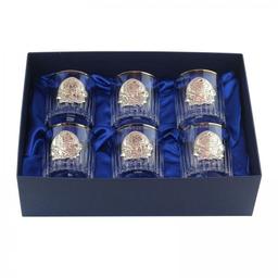 Набір кришталевих стаканів з платиной для віскі Boss Crystal Директорські, 6 предметів (BCR6LPL)