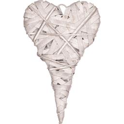 Декоративное украшение Yes! Fun Сердце 25х15 см ротанговое серебряное (974249)