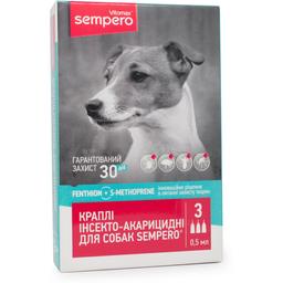 Краплі на холку Vitomax Sempero протипаразитарні для собак 3-25 кг, 0.5 мл, 3 піпетки