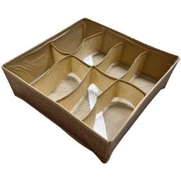 Коробка-органайзер Stenson R89760 30х30х10 см 8 отделений коричневая (26003)