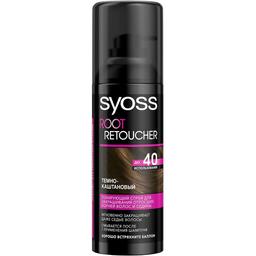 Тонирующий спрей для волос Syoss Root Retoucher для маскировки корней и седины, темно-каштановый, 120 мл