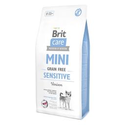 Беззерновой сухой корм для собак миниатюрных пород с чувствительным пищеварением Brit Care GF Mini Sensitive, с олениной, 7 кг