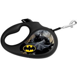 Повідець-рулетка для собак Waudog R-leash Бетмен Чорний, світловідбиваючий, XS, до 12 кг, 3 м, чорний