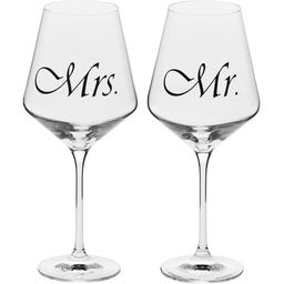 Набор бокалов Krosno Avant-Garde Deco Mr & Mrs для вина 490 мл 2 шт. (911816)