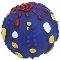 Іграшка для собак Eastland м'яч із пищалкою, блакитний/рожевий, 7х7х7 см (520-196)