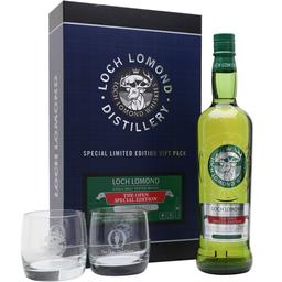 Набор виски Loch Lomond The Open Special Edition Single Malt Scotch Whisky, 46%, 0,7 л, в подарочной упаковке + 2 бокала