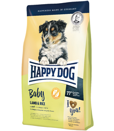Сухий безглютеновий корм для цуценят середніх та великих порід з чутливим травленням Happy Dog Baby Lamb & Rice, з ягням та рисом, 18 кг (60394)