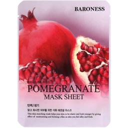 Тканинна маска для обличчя Baroness Pomegranate Mask Sheet, з екстрактом граната, 25 мл