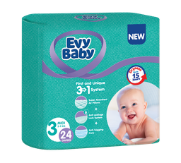 Підгузки Evy Baby 3 (5-9 кг), 24 шт.