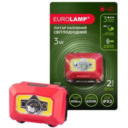 Светодиодный фонарик Eurolamp налобный, 3W, COB, Red Light, 3хААА, 6500K, красный (HL-3W(red))